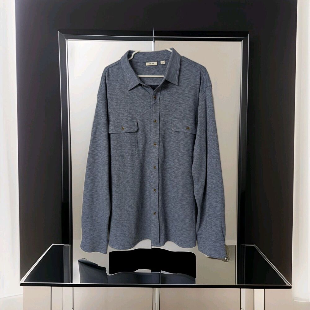 ROWN Long Sleeve 2 Pocket Jaspe Textured Button-Down Sport Shirt XXL